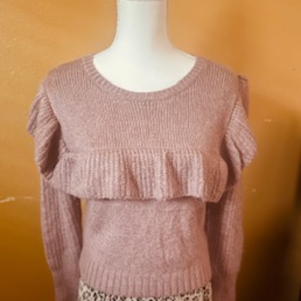 Wild Fable Women's Mauve Ruffle Sweater-NWT